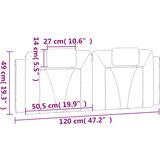 Jastuk za uzglavlje Viana sivi 120 cm od umjetne kože | shoptok.hr