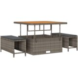  13-delni set vrtne sofe z blazinami siva poli ratan akacija | Shoptok.si