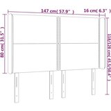  Uzglavlje smeđesivo 147 x 16 x 118/128 cm od tkanine | shoptok.hr
