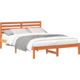  Konstrukcija postelje z vzglavjem Voskast rjav 140 x 210 cm, (5000123467) | Shoptok.si