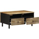 vidaXL Kava miza črna 80x54x40 cm Masivni neobdelan les Mango | Shoptok.si