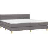  Krevet box spring s madracem LED tamnosivi 200x200 cm tkanina | shoptok.hr