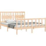  Kreveta s uzglavljem 160 x 200 cm od masivnog drva | shoptok.hr