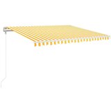  Avtomatsko zložljiva tenda 450x350 cm rumena in bela - - Rumena - 37.42 - 450 x 350 cm - 2025- | Shoptok.si