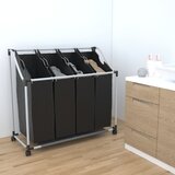 vidaXL Koš za Perilo 4 Košare za Sortiranje Perila Črna in Siva barva, (20704806) | Shoptok.si