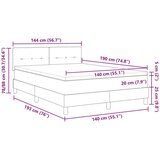  Posteljni okvir z vzmetnico temno zelene barve 140x190 cm iz žametnega materiala, (22052493) | Shoptok.si
