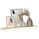  Plutajuća zidna polica boja hrasta i bijela 90x23,5x3,8 cm MDF | Eponuda.ba