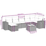  8-dijelni set vrtnih sofa od poliratana s jastucima svjetlosivi | shoptok.hr