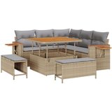  Set vrtnih sofa od 8 komada s jastučićima bež poli ratan set vrtnih blagovaonica od 3 komada s jastučićima bež poli ratan | shoptok.hr
