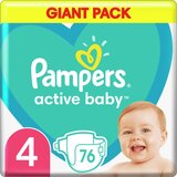 Pampers pleničke active baby, vel. 4, 9–14 kg, 76 kosov | Shoptok.si