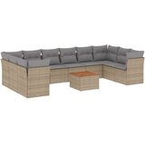  11-dijelni set vrtnih sofa od poliratana s jastucima bež | shoptok.hr