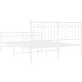 Metalni okvir kreveta uzglavlje i podnožje bijeli 135 x 190 cm | shoptok.hr