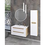 Sapho Bijeli/u prirodnoj boji zidni ormarić bez umivaonika u dekoru egzotičnog drva 90x45 cm Wave – | shoptok.hr