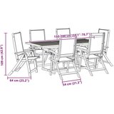 vidaXL 7-dijelni vrtni blagovaonski set od drva bagrema i tekstilena | shoptok.hr