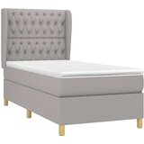  Box spring postelja z vzmetnico svetlo siva 90x200 cm blago, (20846809) | Shoptok.si
