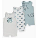 CA set pidžama za bebe, Print tigra, Bez rukava, 3 komada, Sivo-plavi | ePonuda.com