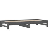  Izvlečna dnevna postelja siva 2x(90x200) cm trdna borovina, (20725730) | Shoptok.si