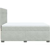 vidaXL Box spring postelja z vzmetnico svetlo siva 160x200 cm žamet | Shoptok.si