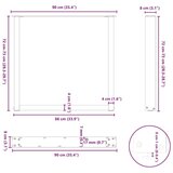 vidaXL Noge za jedilno mizo U-oblika 2 kosa 90x(72-73) cm jeklo, (21828560) | Shoptok.si