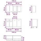  Kuhinjska jedinica Lyon 4 pcs Betonska siva Konstruirano drvo | Shoptok.si