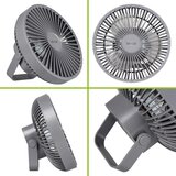  LED punjivi stoni ventilator sa LED osvetljenjem, 2W/5V USB, 2400 mAh, siva | Eponuda.com
