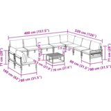 vidaXL Vrtna sedežna garnitura 11 pcs Antracitna Jeklo | Shoptok.si