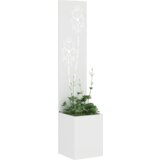 vidaXL Vrtni Sadič s Dekorativnom Pločom Bijela 32 x 140 cm | shoptok.hr