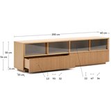 Kave Home TV komoda u dekoru hrasta u prirodnoj boji 200x54x40 cm Helvine – | shoptok.hr
