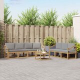  Set vanjskih sofa 8 kom. Bijela i svjetlosiva Poliester | shoptok.hr