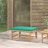 Maison Chic Vrtni stolček - Vrtni stoli za noge z zeleno blazino bambus JS1072, (21877901) | Shoptok.si