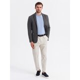 Ombre Men's SLIM knit jacket with subtle texture - graphite Cene