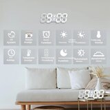 Deeyaple LED digitalna stenska ura 25 cm bela | Shoptok.si
