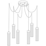  Kolarz 6009.30650 - Luster na sajli RAGGIO 6xE14/25W/230V pauk srebro | Eponuda.com