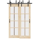 vidaXL Komplet opreme za drsna vrata 152,5 cm jeklo črne barve Cene