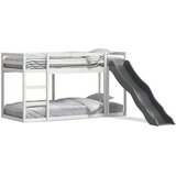  Krevet na kat s toboganom i ljestvama bijeli 90x190 cm borovina | shoptok.hr