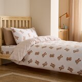 Catherine Lansfield Kremno bela enojna flanelna otro&amp;scaron;ka posteljnina 135x200 cm Brushed Teddy Bear &amp;ndash; Slike