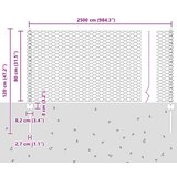  Stubovi ograde 11 kom U-kanal 80 cm pocinčani čelik Šesterokutna ograda 0.8x25 m pocinčani čelik | shoptok.hr