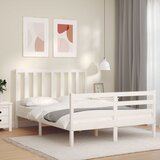 vidaXL Okvir za krevet s uzglavljem bijeli 140x200 cm od masivnog drva Cijene