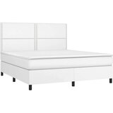  Krevet box spring s madracem LED bijeli 180x200 cm umjetna koža | shoptok.hr