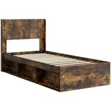  Krevetna konstrukcija s pohranom i uzglavljem Dimljeni hrast Smeđa 75 x 190 cm | Shoptok.si