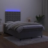  box spring s madracem LED tamnosivi 120 x 190 cm baršun | shoptok.hr