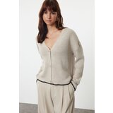 Trendyol Ecru Hem Detailed Wide Pattern Knitwear Cardigan | ePonuda.com