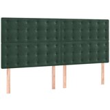  the living store posteljno vzglavje 4 kosa temno zelen 90x5x78/88 cm žamet - vzglavje, (21453817) | Shoptok.si