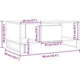  Stolić za kavu boja staro drvo 90x50x36,5 cm konstruirano drvo | shoptok.hr