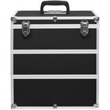 vidaXL Kovčeg za šminku 37 x 24 x 40 cm crni aluminijski | shoptok.hr