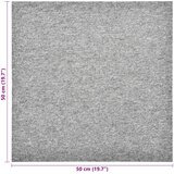  Tepih 20 pcs Svijetlo siva 50 x 50 cm 100% Polipropilen | shoptok.hr