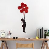 Opviq zidna dekoracija Banksy-11-1, 100x34 cm, 1.5 mm, Crno-crvena Cene