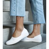 Gemre White Fabric Ballet Flats Provencher | Shoptok.si