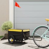 vidaXL Teretna prikolica za bicikl crno-žuta 30 kg željezna | shoptok.hr