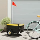 vidaXL Teretna prikolica za bicikl crno-žuta 30 kg željezna